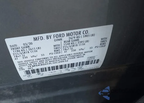 2020 Ford Explorer Xlt from USA, damaged, VIN 1FMSK8DH3LGC20032